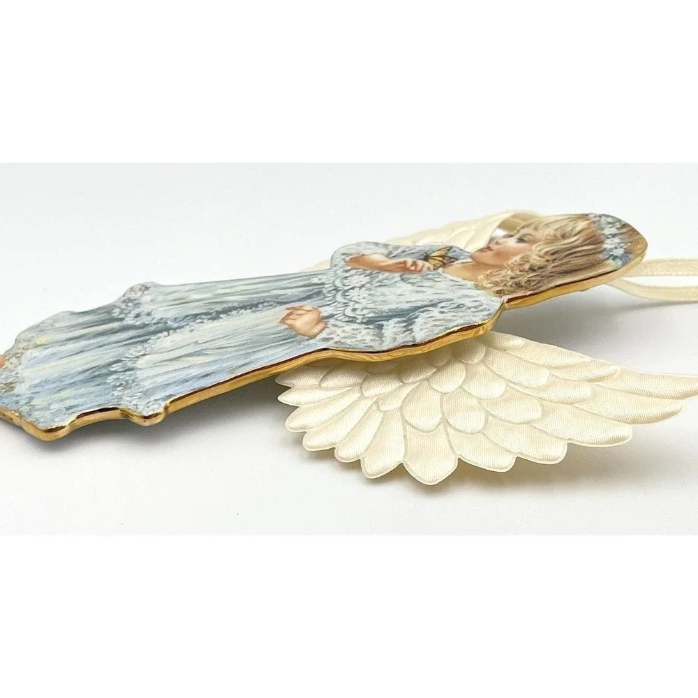 Vintage Bradford Editions Dona Gelsinger Angel Ornaments‎ 1990s Set of 3